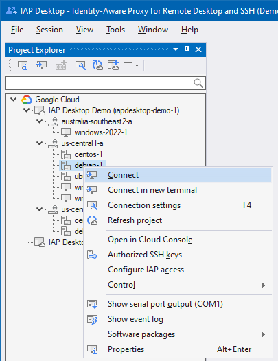 Context menu
