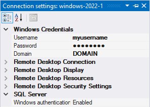 Connection settings