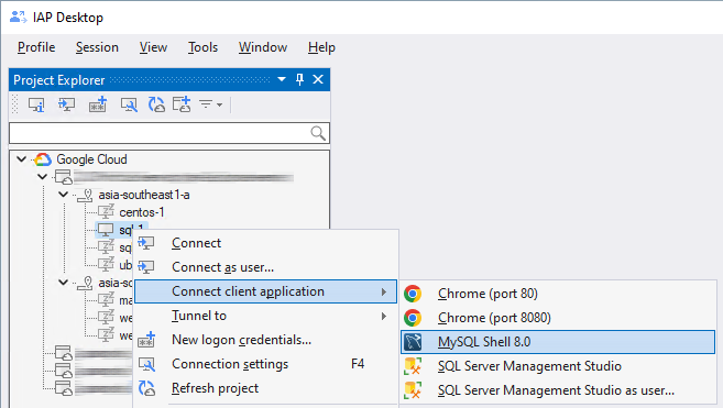 Connect MySQL shell